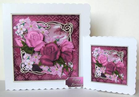 Dusky Roses 7" x 7" Card Mini Kit by Margaret McCartney