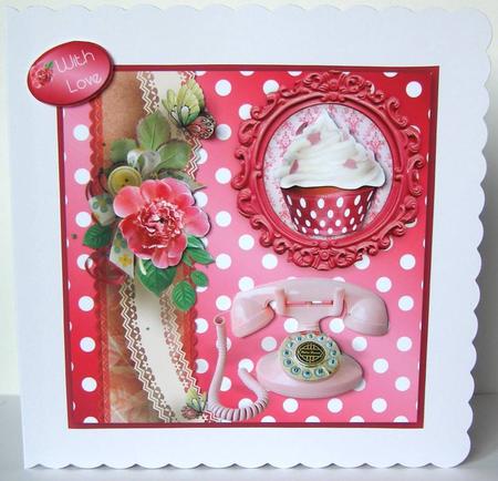 Girls' Stuff Decoupage Card Front by Margaret McCartney