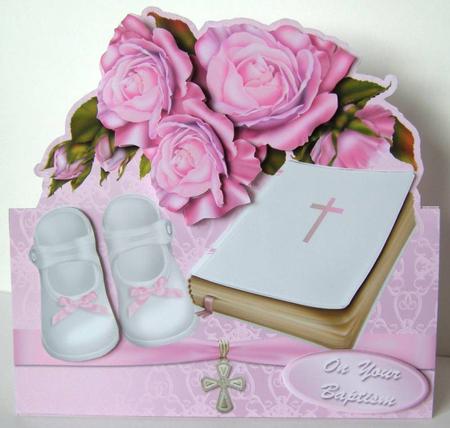 Baby Girl Christening/baptism Over the Edge Card Mini Kit by Margaret McCartney