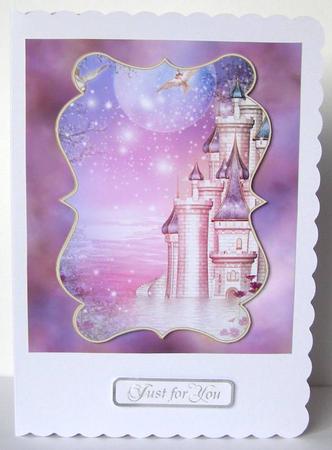 'sparkle Princess Castle' Card Topper by Margaret McCartney