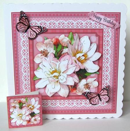 8 x 8 Flowers Butterflies & Lace 3D Decoupage Mini Kit by Margaret McCartney