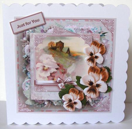 Summer Pansy Card with Decoupage by Margaret McCartney