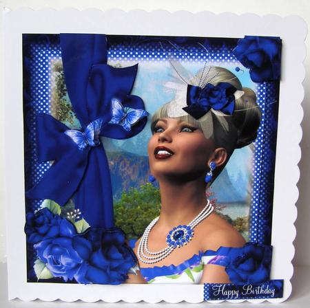 The Blue Butterfly Card Front Kit by Margaret McCartney