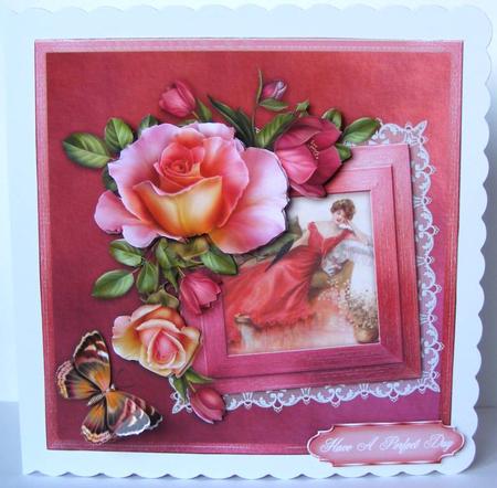 A Rose Portrait 8" Square Card Mini-kit by Margaret McCartney
