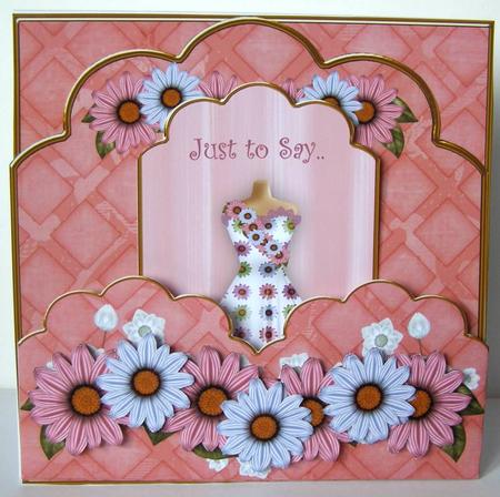 Pink Daisy Just to Say -  Scallop Fashion Tag Cf Mini Kit by Margaret McCartney