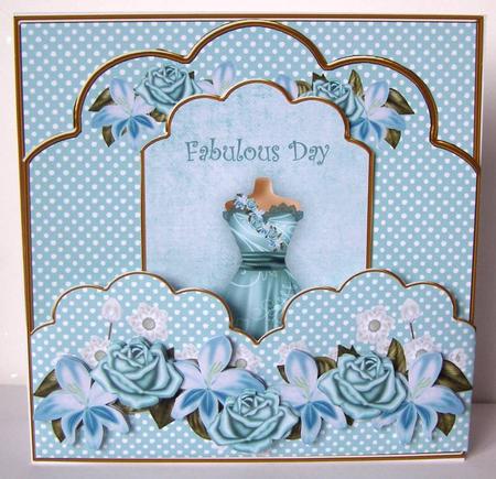 Teal Dotty Fabulous Day Scallop Fashion Tag Cf Mini Kit by Margaret McCartney