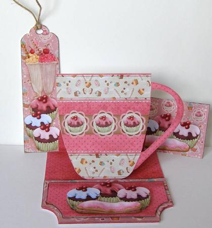 A Little Pick Me Up, Cup / Mug Shaped Easel Card Kit by Margaret McCartney