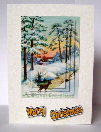 Christmas Woodland with Deers Pyramids by Margaret McCartney