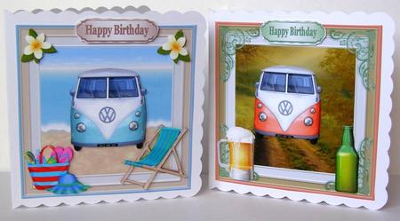 Camping Toppers 5x5ins Toppers x 2 by Margaret McCartney