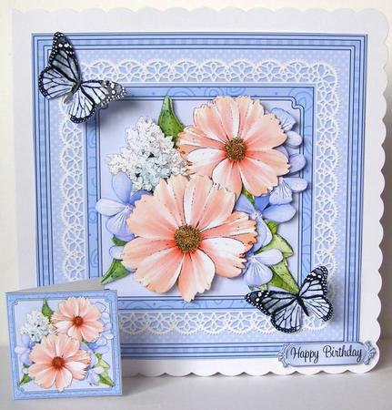 8 x 8 Flowers Butterflies & Lace 3D Decoupage Mini Kit by Margaret McCartney