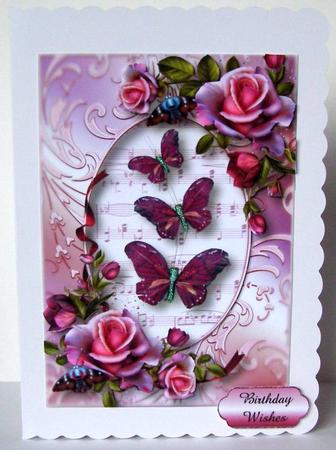 Butterfly Trio and Romantica Roses by Margaret McCartney