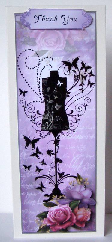 Large Dl Belle Roses Silhouette Mannequin by Margaret McCartney
