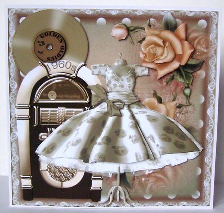 Retro the Gold Dress Card Front Kit by Margaret McCartney