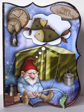 Camping Time Male Card by Margaret McCartney