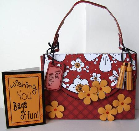 3D Bold Floral Handbag Treat or Favour Box Kit by Margaret McCartney