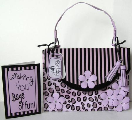 3D Animal Print Handbag Treat or Favour Box Kit by Margaret McCartney