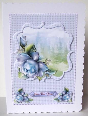 Scallop Topper Bleu Roses by Margaret McCartney