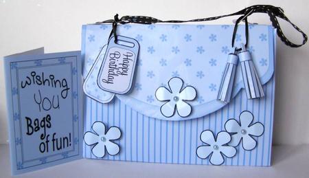 3D Pretty Pastel Handbag Treat or Favour Box Kit by Margaret McCartney