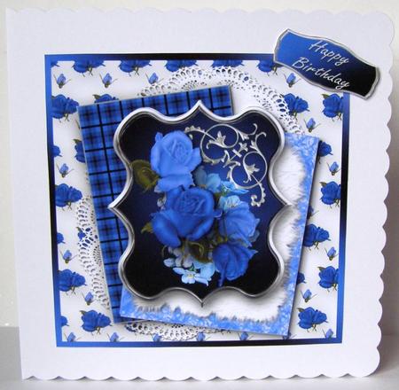 Blue Roses 7" x 7" Mini Kit by Margaret McCartney