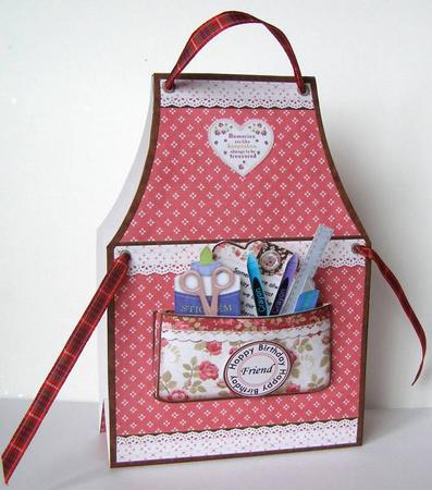 Crafters Apron Ladies Tent Card Mini Kit by Margaret McCartney