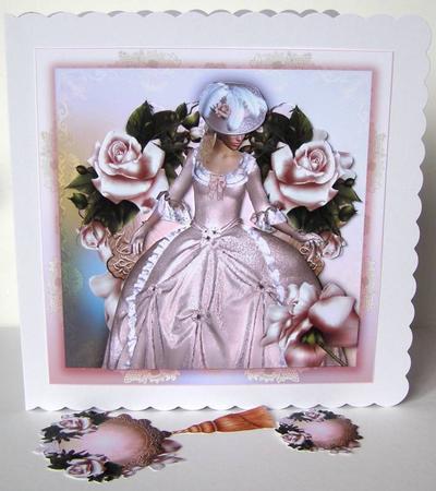 Soft Rose Lady Card Front by Margaret McCartney