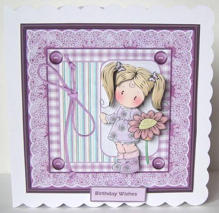 Chloe Loves Daisies Card with Decoupage by Margaret McCartney