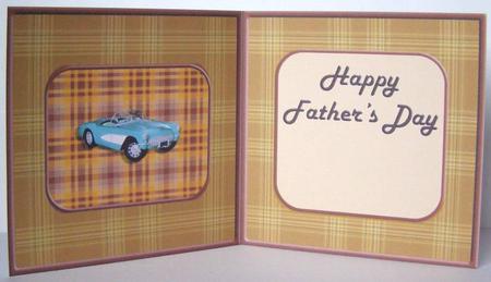 Blue Convertible Happy Father's Day Insert by Margaret McCartney