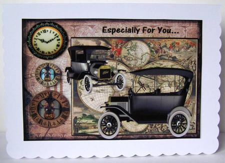 Male Card Vintage Ford by Margaret McCartney