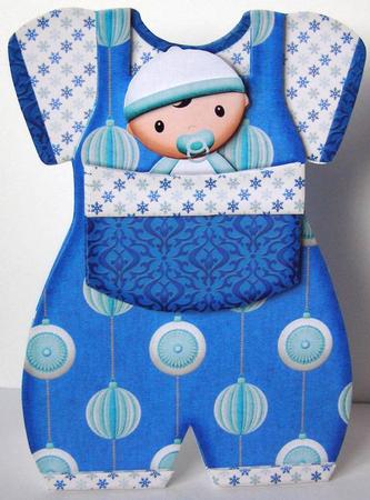 Baby Romper Shaped Card Baby Boy by Margaret McCartney