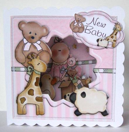 Baby Girl Aperture Card Topper and Insert by Margaret McCartney