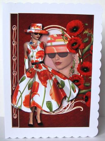 Red Poppy Lady Fashion Reflection by Margaret McCartney