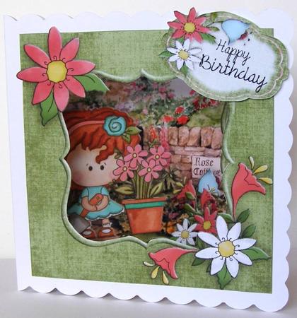 Gardening Girl Various Occasions Aperture Topper and Insert by Margaret McCartney