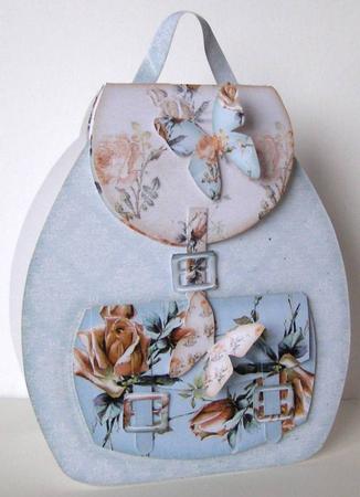 Backpack Card Vintage Flower by Margaret McCartney