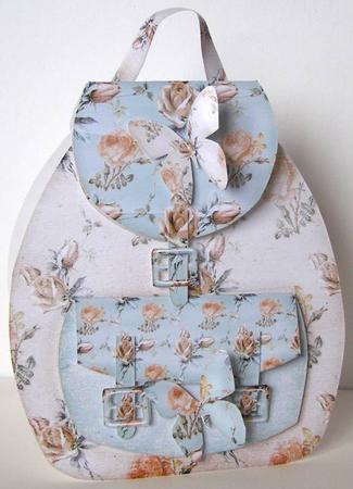 Backpack Card Vintage Flower 2 by Margaret McCartney