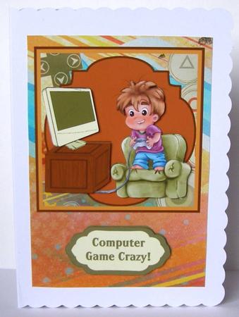 Computer Game Crazy Topper & Decoupage by Margaret McCartney