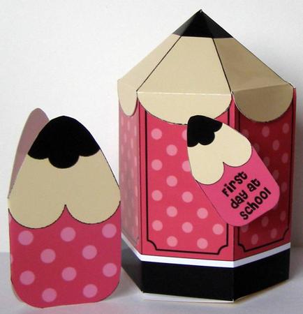 3D Pencil Shaped Treat or Favour Box Mini Kit by Margaret McCartney