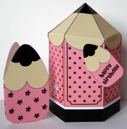 3D Pencil Shaped Treat or Favour Box Mini Kit by Margaret McCartney