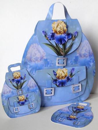 Dreamy Iris Backpack Card / Bag Kit by Margaret McCartney