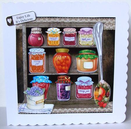 Jam Shelf Card Topper with Decoupage by Margaret McCartney