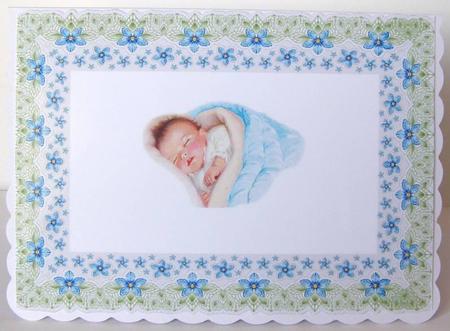 Sweet Dreams Baby Boy in Floral Frame Insert by Margaret McCartney