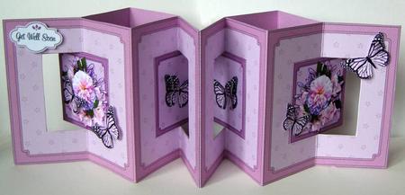 3D Floral Bouquet & Butterfly Accordian Swing Card by Margaret McCartney