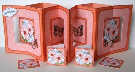 3D Floral Bouquet & Butterfly Accordian Swing Card by Margaret McCartney