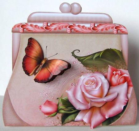 Handbag Shape Card Peach by Margaret McCartney