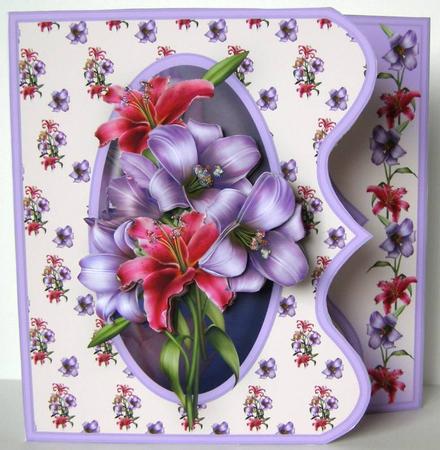Bouquet of Lilies Offset Bracket Card Mini Kit by Margaret McCartney