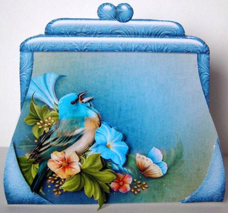 Small Handbag Shape Card Bird 3 by Margaret McCartney