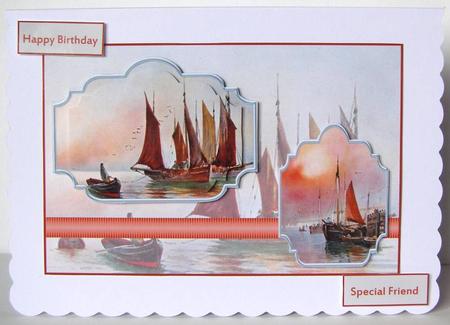 Sunset Sailing Card with Toppers by Margaret McCartney
