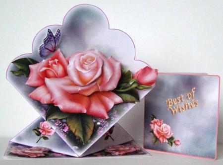 Mini Kit - Scallopped Diamond Fold Spring Card by Margaret McCartney