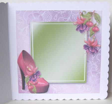 Insert for Hot Pink Shoe & Fuschia Lacey Square by Margaret McCartney