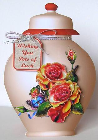 Porcelain Pot Card Mini Kit - Garden Roses by Margaret McCartney