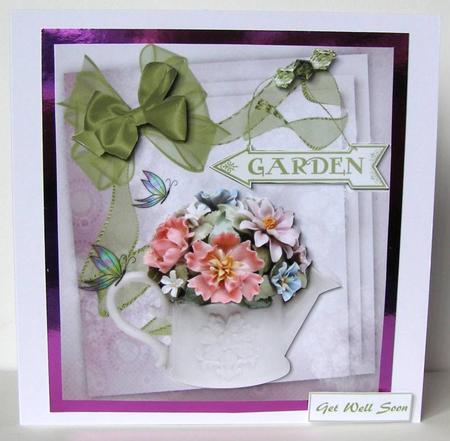 Porcelaine Garden Flowers with Decoupage by Margaret McCartney